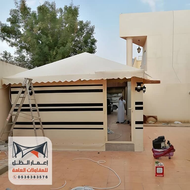 بيوت شعر من مظلات وسواتر أعمار الظل